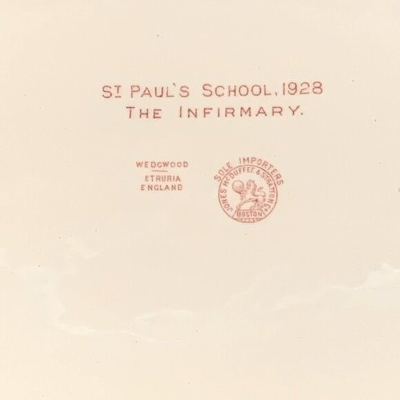 Wedgwood Pink St. Paul’s School The Infirmary Dinner Plate 1928 10 3/8” - Picture 4 of 4